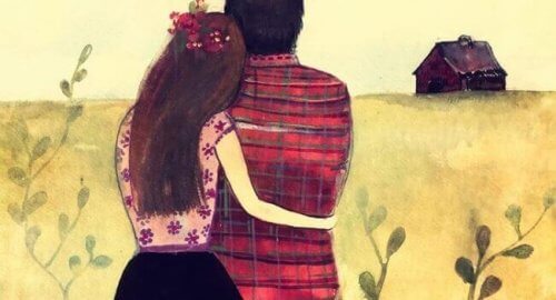birbirine sarılan çift resmi