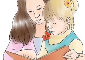 kızıyla kitap okuyan anne