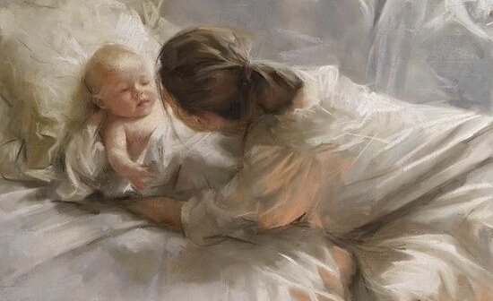 çocuğunu uyandıran anne