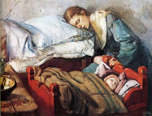 uyuyakalmış anne