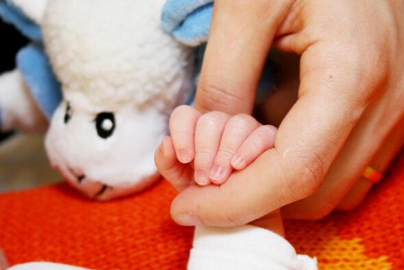 peluş oyuncak anne ve bebeğin eli
