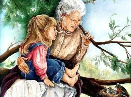babaanne ve torun ağaçta