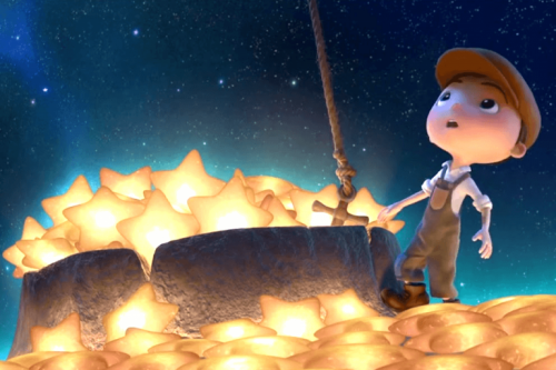 yıldızlarla oynayan çocuk