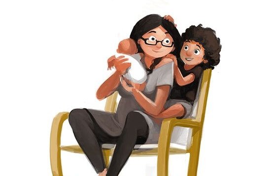 anne ve iki çocuğu