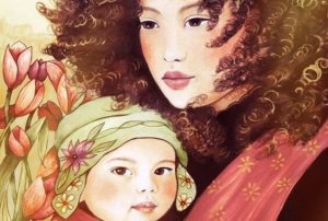 kıvırcık saçlı anne