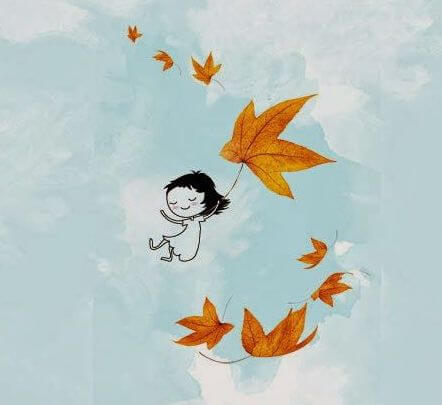 yapraklarla uçan kız