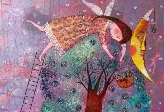 sepet tutan küçük kız