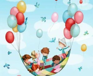Balonlar ve çocuklar