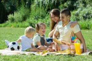 Piknikte bir aile