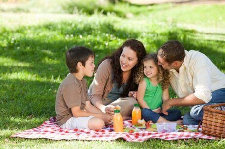 piknik yapan aile