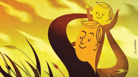 oğlunu sırtında taşıyan baba